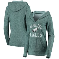 Women's Midnight Green Philadelphia Eagles Doubleface Slub Pullover Hoodie