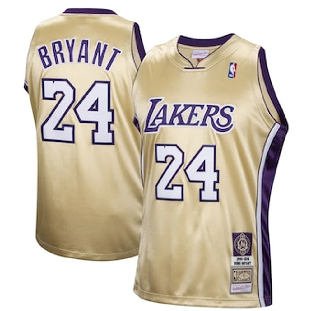 Men's Mitchell & Ness Kobe Bryant Gold Los Angeles Lakers Hall of Fame Class 2020 #24 Authentic Hardwood Classics Jersey