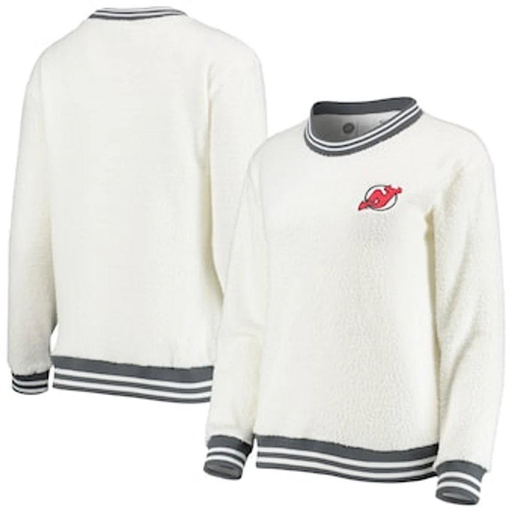 Women's Concepts Sport Cream New Jersey Devils Granite Sherpa Pullover Sweatshirt