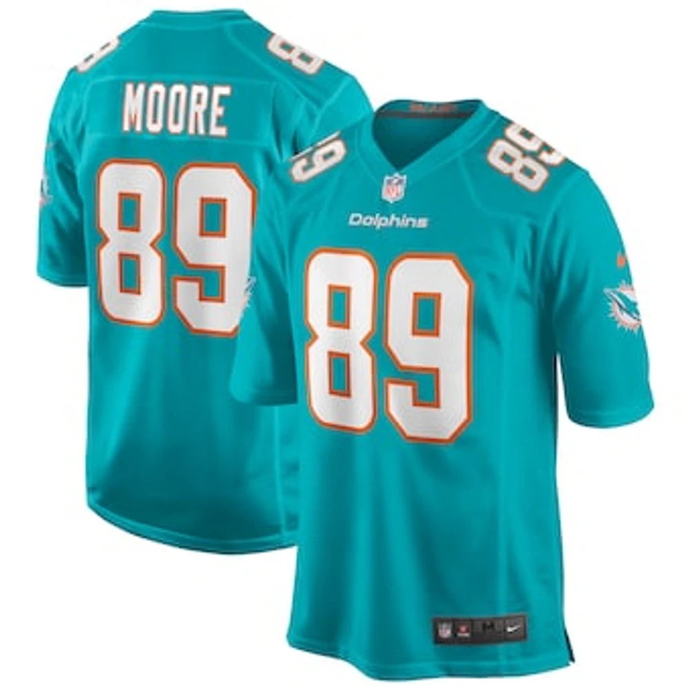 Men's Nike Nat Moore Aqua Miami Dolphins Game Retired Player Jersey