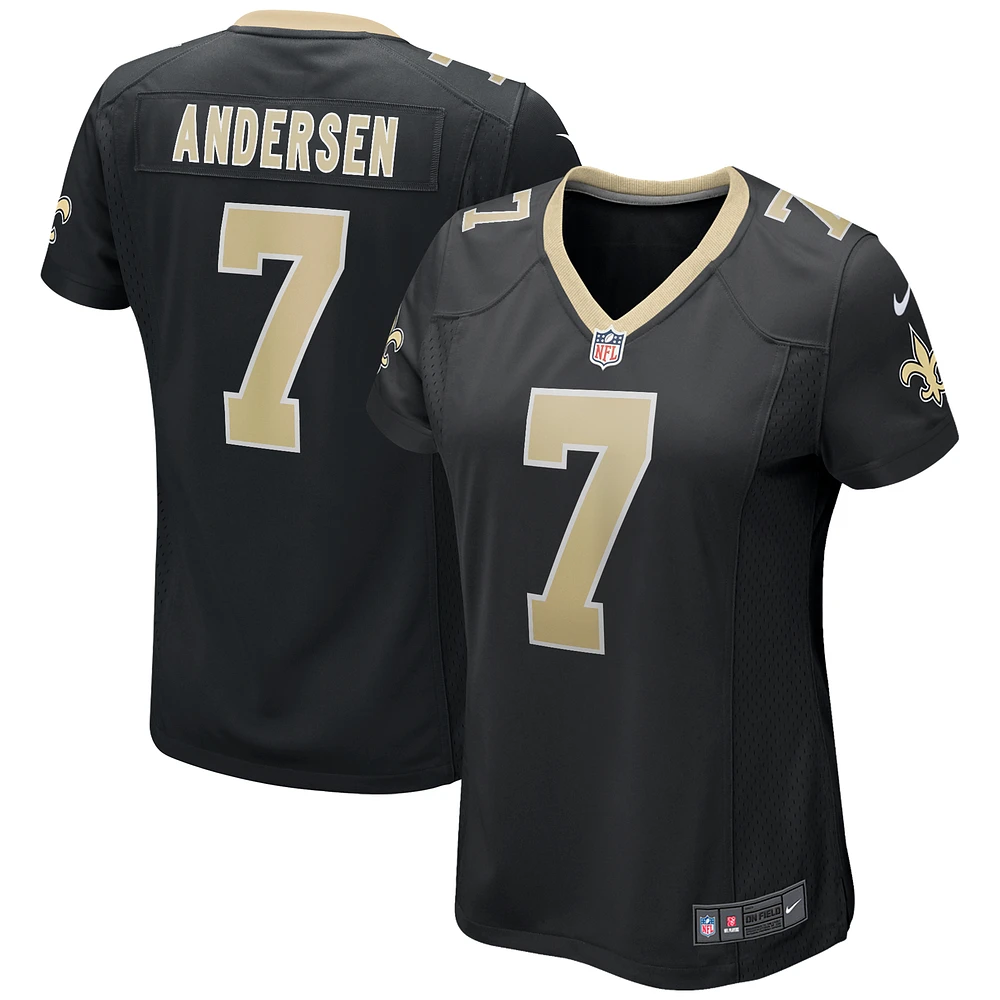 Women's Nike Morten Andersen Black New Orleans Saints Game Retired Player Jersey