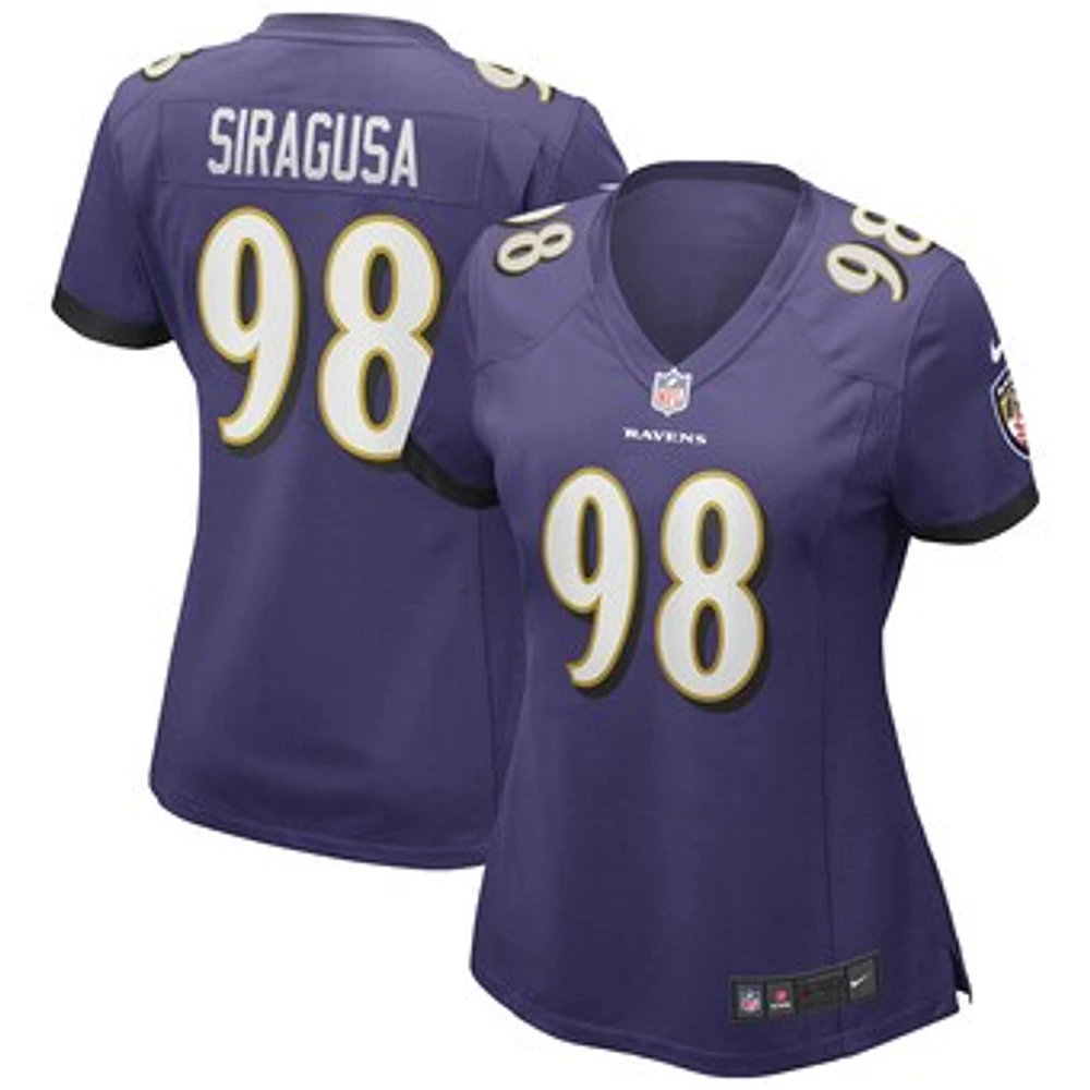 Women's Nike Tony Siragusa Purple Baltimore Ravens Game Retired Player Jersey