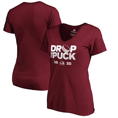 Women's Garnet Colorado Avalanche Drop the Puck V-Neck T-Shirt