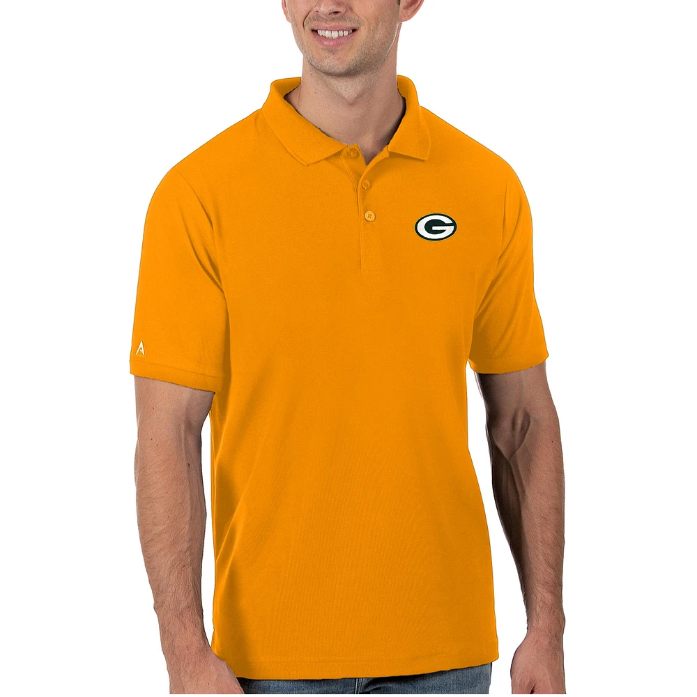 Men's Antigua Gold Green Bay Packers Legacy Pique Polo