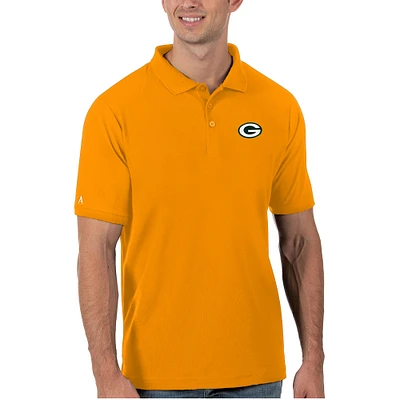 Men's Antigua Gold Green Bay Packers Legacy Pique Polo
