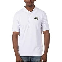 Men's Antigua White Green Bay Packers Legacy Pique Polo