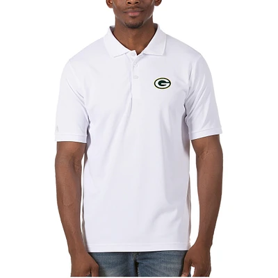 Men's Antigua White Green Bay Packers Legacy Pique Polo