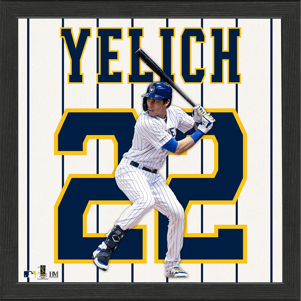 Highland Mint Christian Yelich Milwaukee Brewers 13'' x 16'' Impact Jersey Framed Photo
