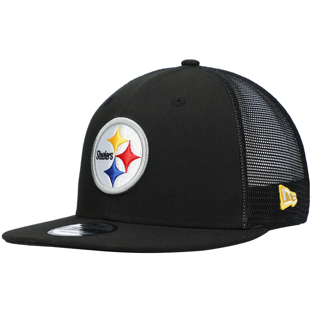 Men's New Era Black Pittsburgh Steelers Shade Trucker 9FIFTY Snapback Hat