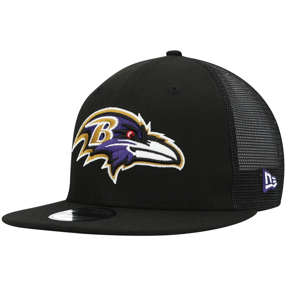 Men's New Era Black Baltimore Ravens Shade Trucker 9FIFTY Snapback Hat