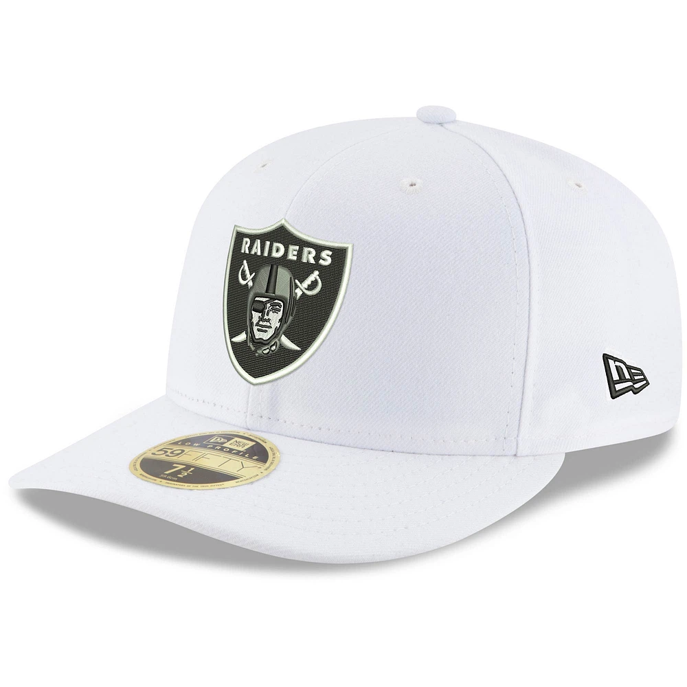 Men's New Era White Las Vegas Raiders Omaha Low Profile 59FIFTY Fitted Hat