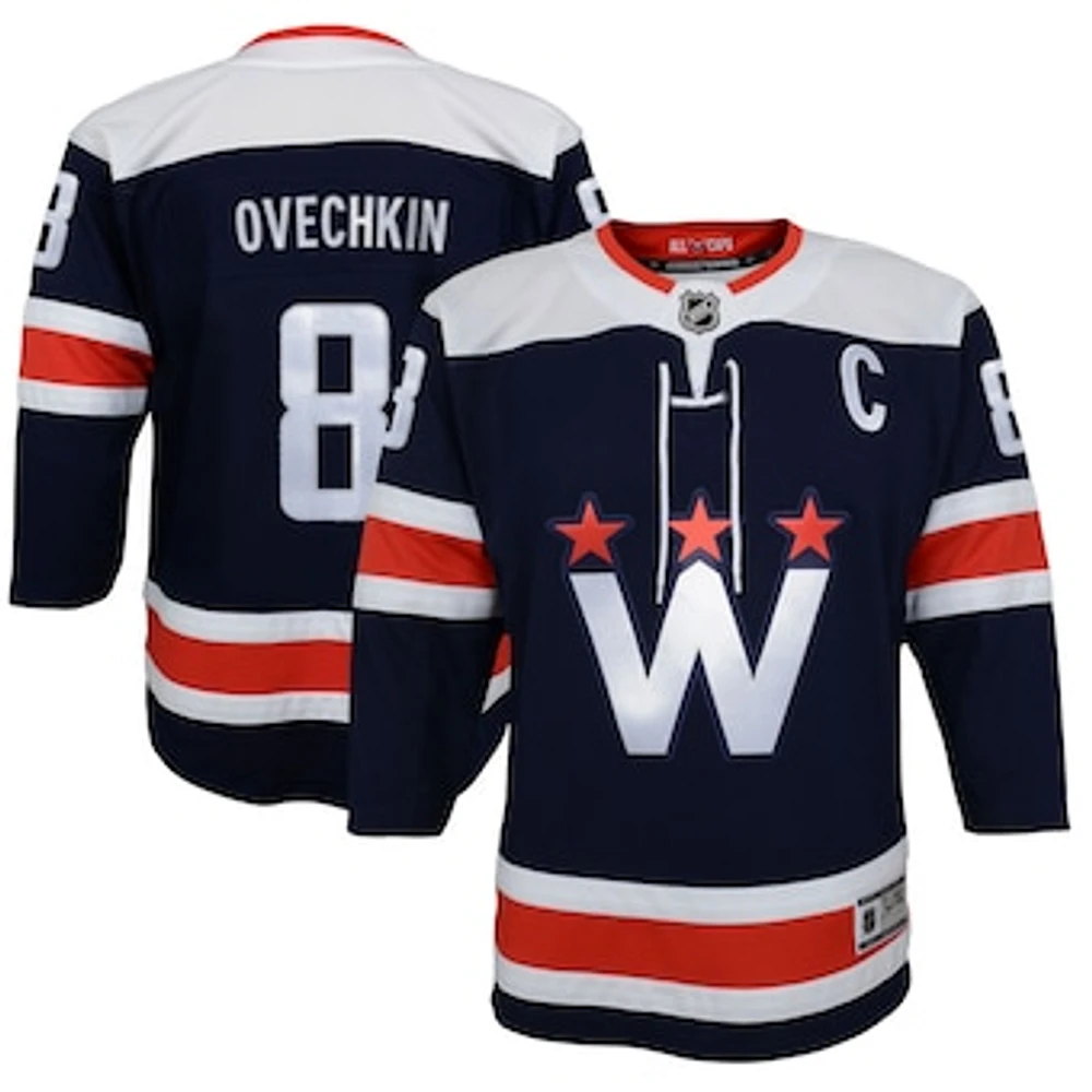 Youth Alexander Ovechkin Navy Washington Capitals 2020/21 Alternate