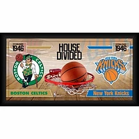 Boston Celtics vs. New York Knicks Framed 10" x 20" House Divided Collage