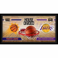 Phoenix Suns vs. Los Angeles Lakers Framed 10" x 20" House Divided Collage