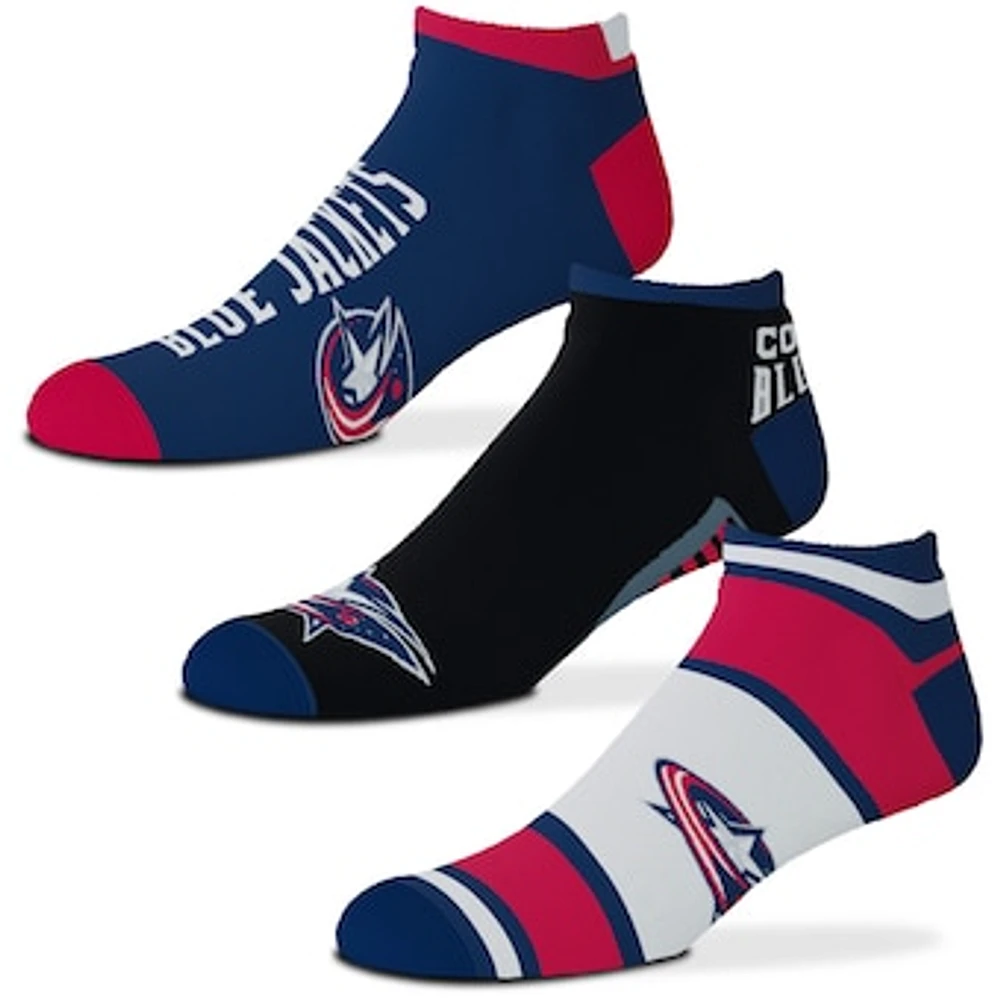 Men's For Bare Feet Columbus Blue Jackets 3-Pack Show Me the Money - Ankle Socks