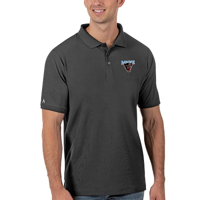 Men's Antigua Anthracite Maine Black Bears Legacy Pique Polo