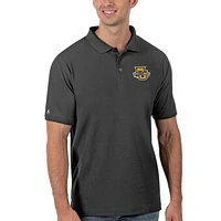 Men's Antigua Anthracite Marquette Golden Eagles Legacy Pique Polo