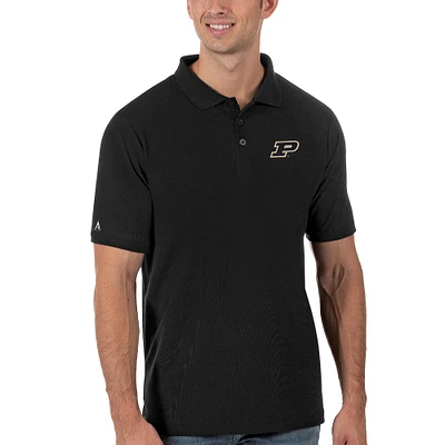 Men's Antigua Black Purdue Boilermakers Legacy Pique Polo