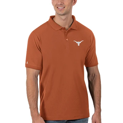 Men's Antigua Orange Texas Longhorns Legacy Pique Polo