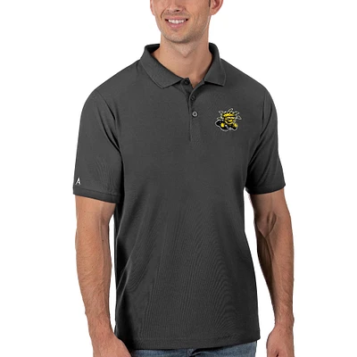 Men's Antigua Anthracite Wichita State Shockers Legacy Pique Polo