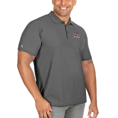 Men's Antigua Anthracite James Madison Dukes Big & Tall Legacy Pique Polo
