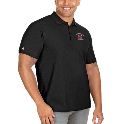 Men's Antigua Black Washington State Cougars Big & Tall Legacy Pique Polo