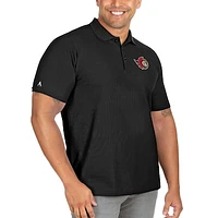 Men's Antigua Black Ottawa Senators Big & Tall Legacy Pique Polo