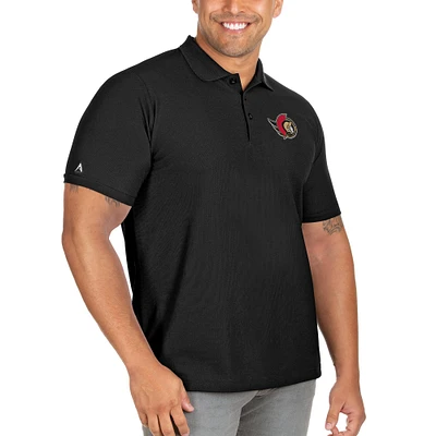 Men's Antigua Black Ottawa Senators Big & Tall Legacy Pique Polo