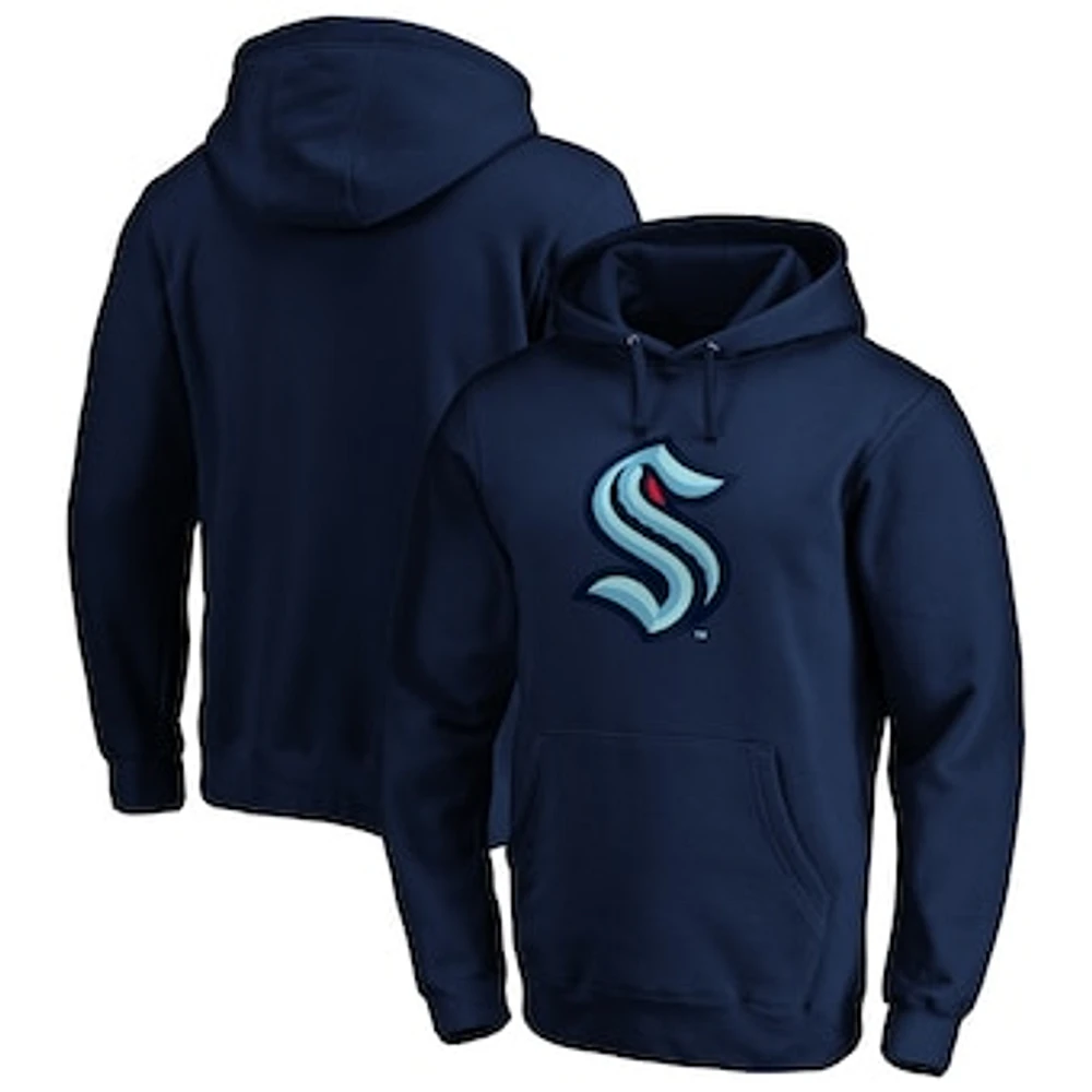 Men's Fanatics Navy Seattle Kraken Primary Logo Big & Tall Pullover Hoodie