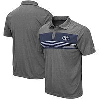 Men's Colosseum Heathered Charcoal BYU Cougars Smithers Polo