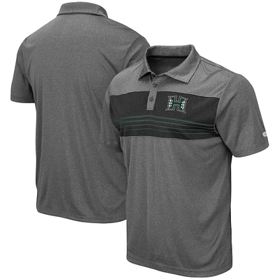 Men's Colosseum Heathered Charcoal Hawaii Warriors Smithers Polo