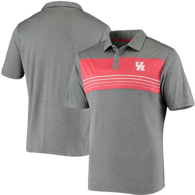 Men's Colosseum Heathered Charcoal Houston Cougars Smithers Polo