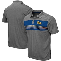 Men's Colosseum Heathered Charcoal Pitt Panthers Smithers Polo