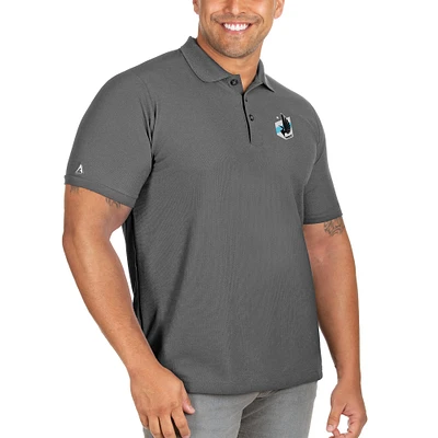 Men's Antigua Gray Minnesota United FC Big & Tall Legacy Pique Polo
