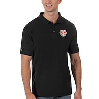 Men's Antigua Black New York Red Bulls Legacy Pique Polo