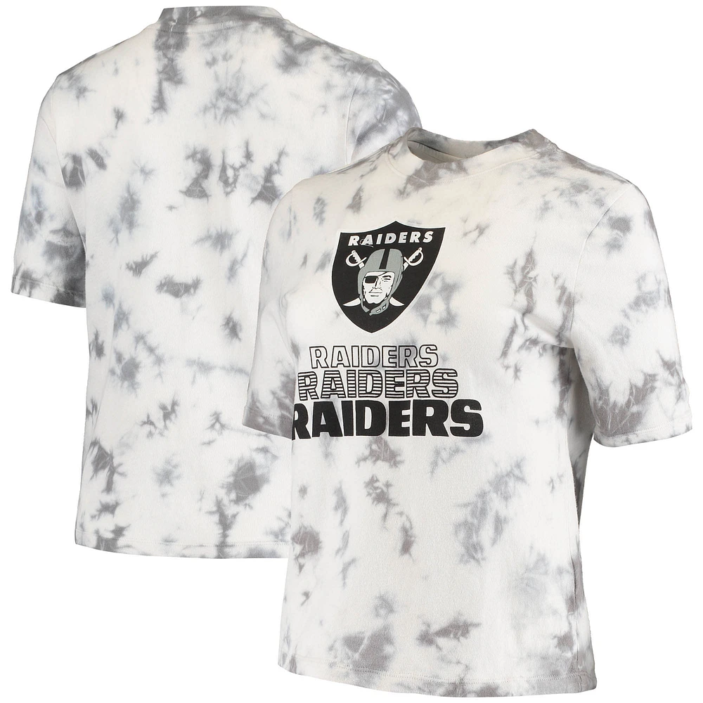 Women's Junk Food Black Las Vegas Raiders Team Spirit Tie-Dye T-Shirt