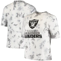 Women's Junk Food Black Las Vegas Raiders Team Spirit Tie-Dye T-Shirt