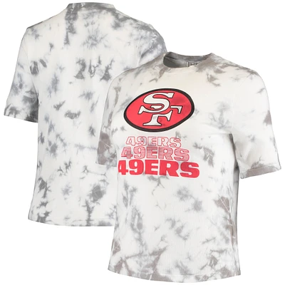 Women's Junk Food Black San Francisco 49ers Team Spirit Tie-Dye T-Shirt