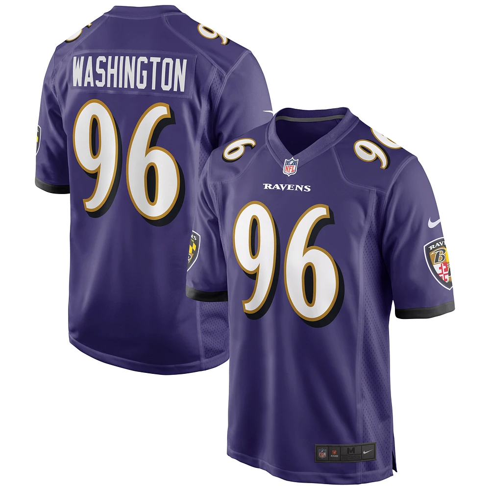 Men's Nike Broderick Washington Purple Baltimore Ravens Game Player Jersey