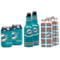 Miami Dolphins 6-Piece Can & Bottle Cooler Variety Pack