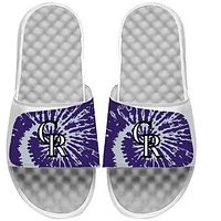 ISlide White Colorado Rockies Tie Dye Slide Sandals
