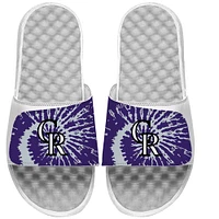 ISlide White Colorado Rockies Tie Dye Slide Sandals