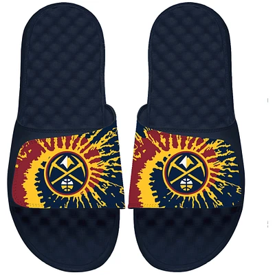Youth ISlide Navy Denver Nuggets Tie Dye Slide Sandals