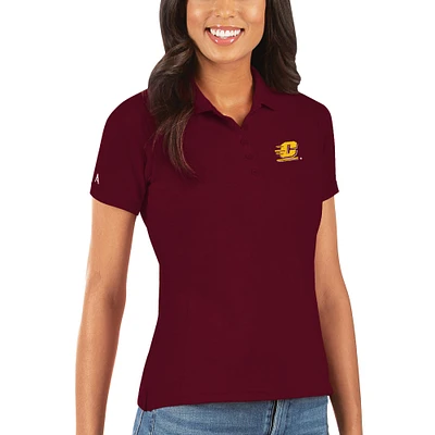 Women's Antigua Maroon Central Michigan Chippewas Legacy Pique Polo
