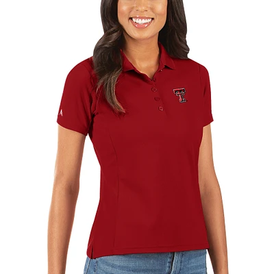 Women's Antigua Red Texas Tech Red Raiders Legacy Pique Polo