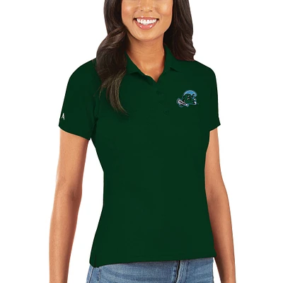 Women's Antigua Green Tulane Wave Legacy Pique Polo
