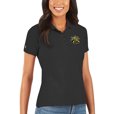 Women's Antigua Black Wichita State Shockers Legacy Pique Polo