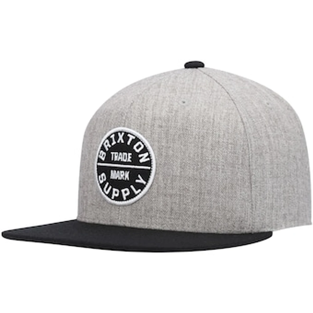 Men's Brixton Heathered Gray/Black Oath III Snapback Hat