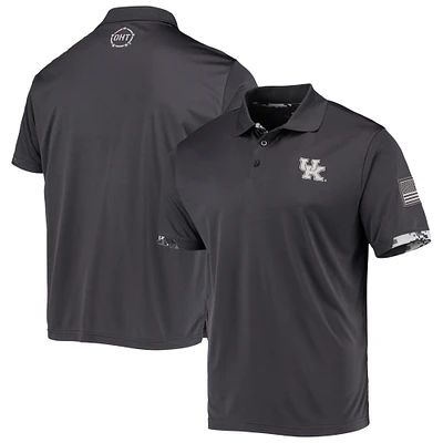 Men's Colosseum Charcoal Kentucky Wildcats OHT Military Appreciation Digital Camo Team Polo