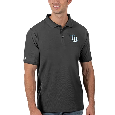 Men's Antigua Gray Tampa Bay Rays Legacy Pique Polo